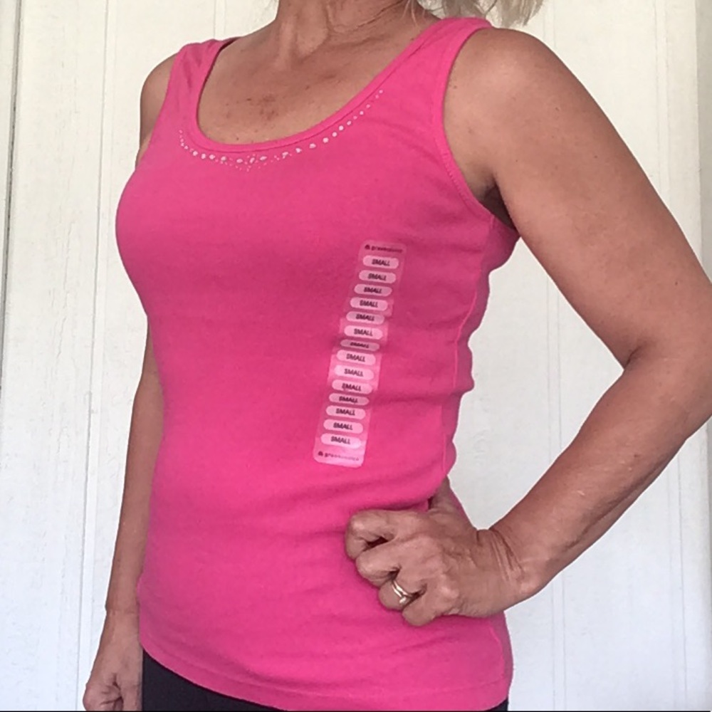 GREENSOURCE PINK EMBELLISHED TANK TOP SMALL NWT